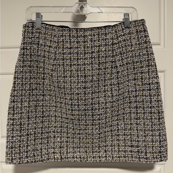 LOFT Tweed Mini Skirt - Black, White, and Gold - Picture 3 of 4